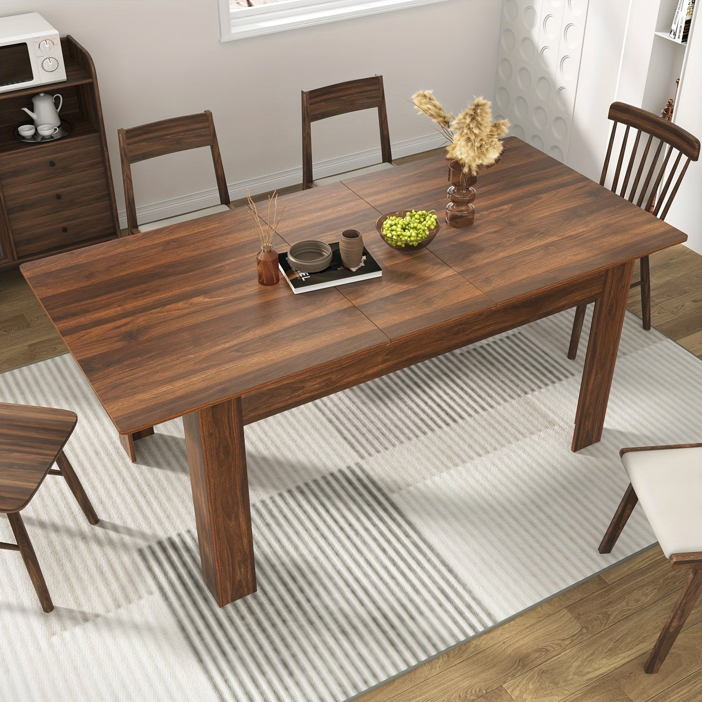 Versatile Table Modern Extendable Wooden Dining Table | 6-10 People | Wooden | Easy Assembly | Dining Room, Kitchen, Office | Contemporary | Easy Assembly