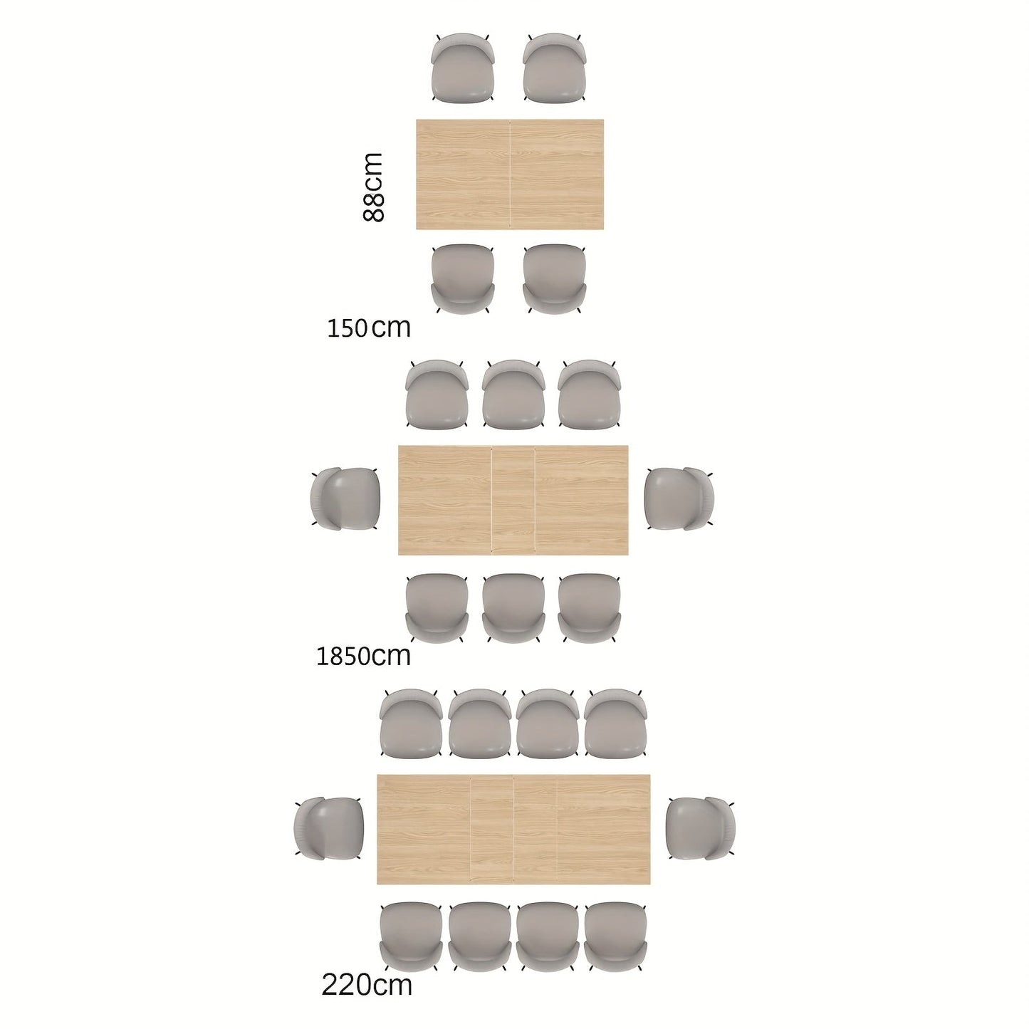 Versatile Table Modern Extendable Wooden Dining Table | 6-10 People | Wooden | Easy Assembly | Dining Room, Kitchen, Office | Contemporary | Easy Assembly