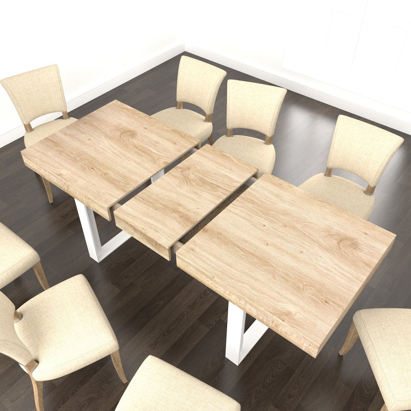 Extendable Dining Room Table for 6 8 10 Modern Farmhouse Wooden Kitchen Expanding Table Long Large Expandable Dining Room Conference Table