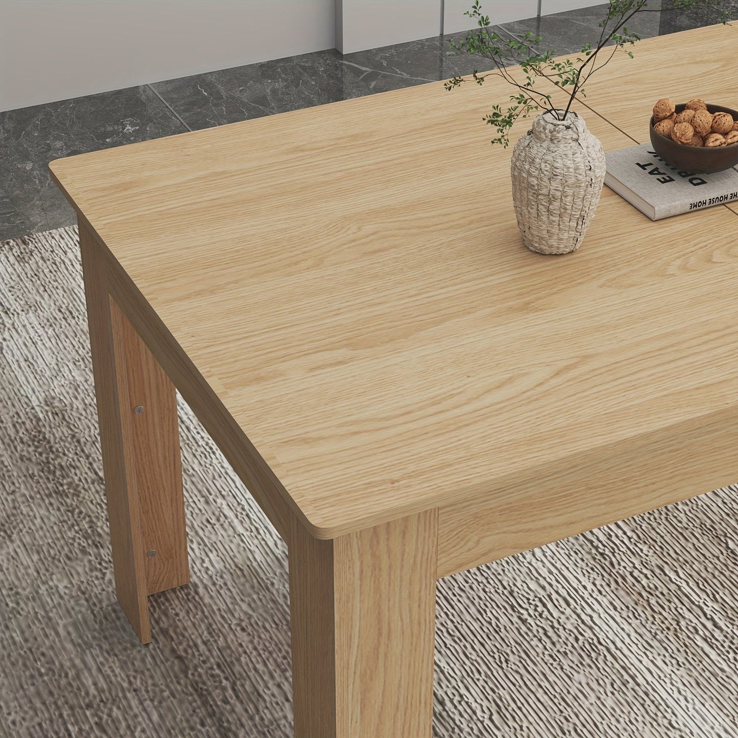 Versatile Table Modern Extendable Wooden Dining Table | 6-10 People | Wooden | Easy Assembly | Dining Room, Kitchen, Office | Contemporary | Easy Assembly