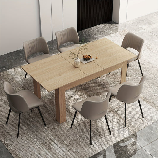 Versatile Table Modern Extendable Wooden Dining Table | 6-10 People | Wooden | Easy Assembly | Dining Room, Kitchen, Office | Contemporary | Easy Assembly
