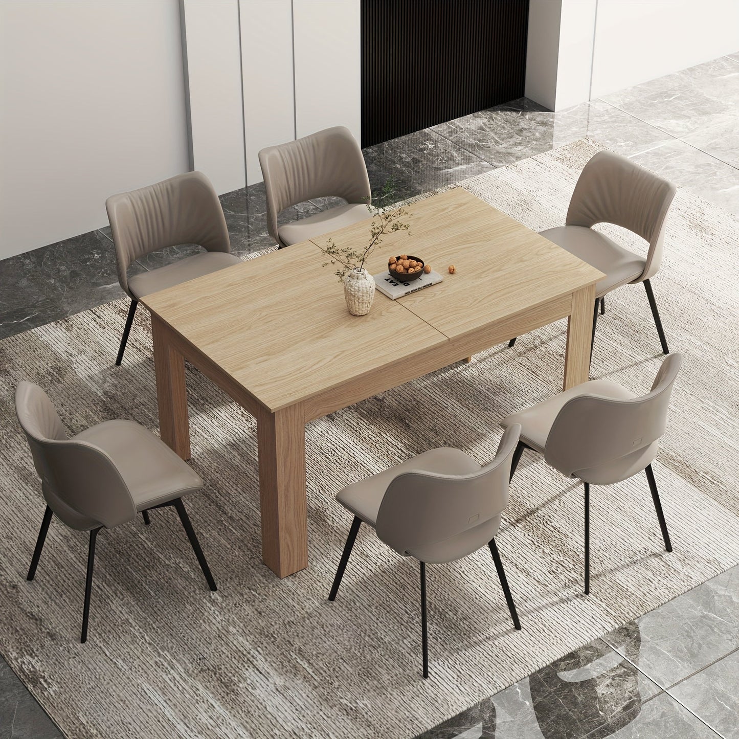 Versatile Table Modern Extendable Wooden Dining Table | 6-10 People | Wooden | Easy Assembly | Dining Room, Kitchen, Office | Contemporary | Easy Assembly
