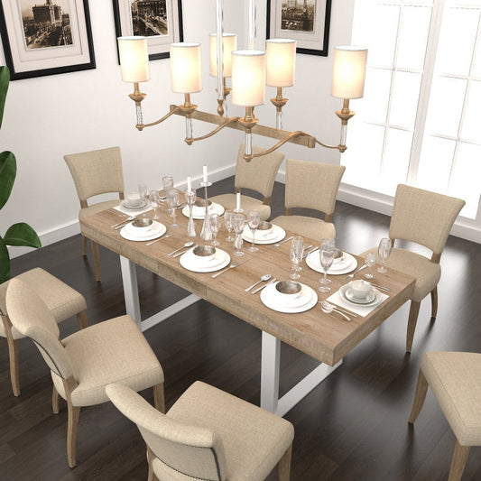 Extendable Dining Room Table for 6 8 10 Modern Farmhouse Wooden Kitchen Expanding Table Long Large Expandable Dining Room Conference Table
