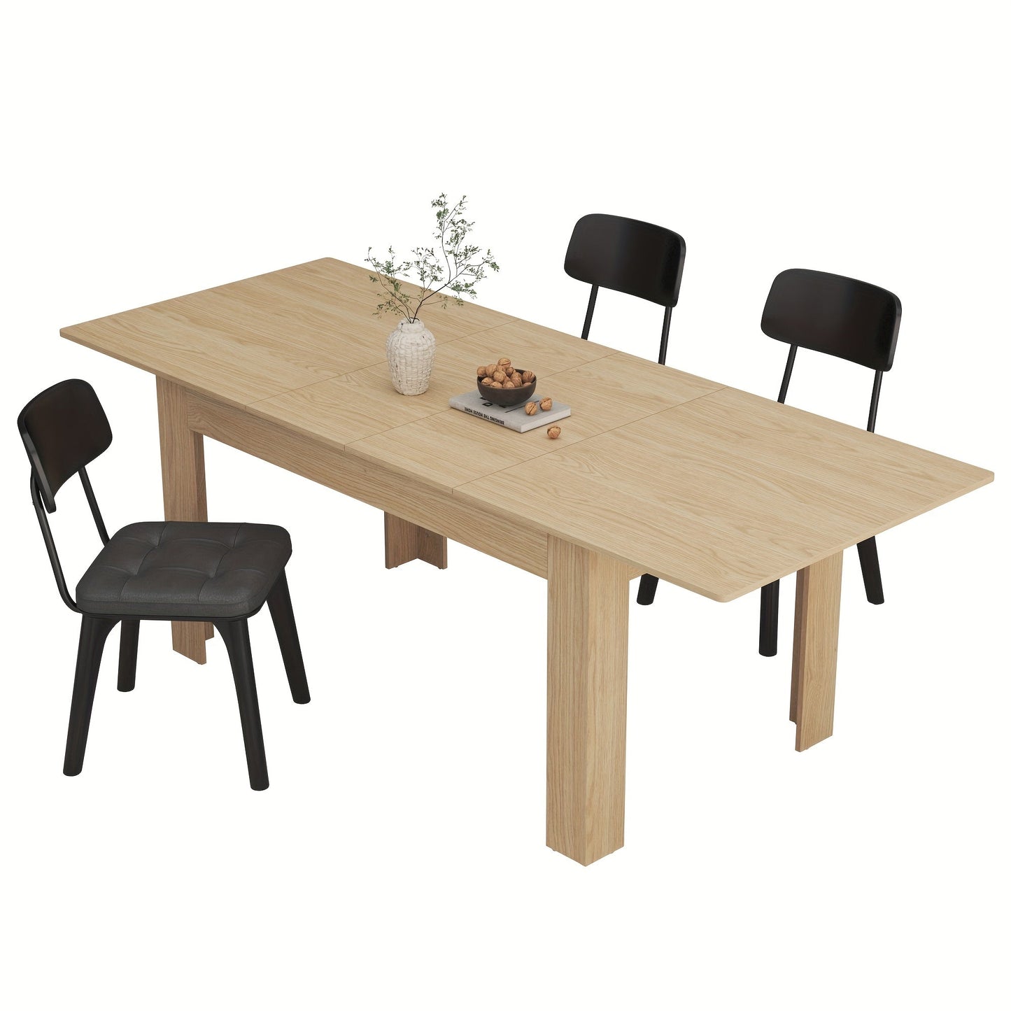 Versatile Table Modern Extendable Wooden Dining Table | 6-10 People | Wooden | Easy Assembly | Dining Room, Kitchen, Office | Contemporary | Easy Assembly