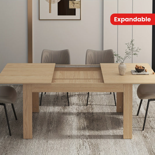 Versatile Table Modern Extendable Wooden Dining Table | 6-10 People | Wooden | Easy Assembly | Dining Room, Kitchen, Office | Contemporary | Easy Assembly