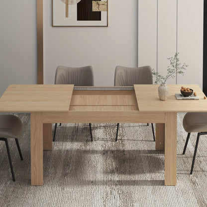Versatile Table Modern Extendable Wooden Dining Table | 6-10 People | Wooden | Easy Assembly | Dining Room, Kitchen, Office | Contemporary | Easy Assembly